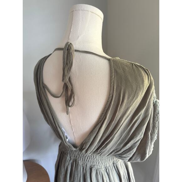 Mabel Khalani Romper Size Small Olive Green Button Down Farmhouse - Picture 10 of 11